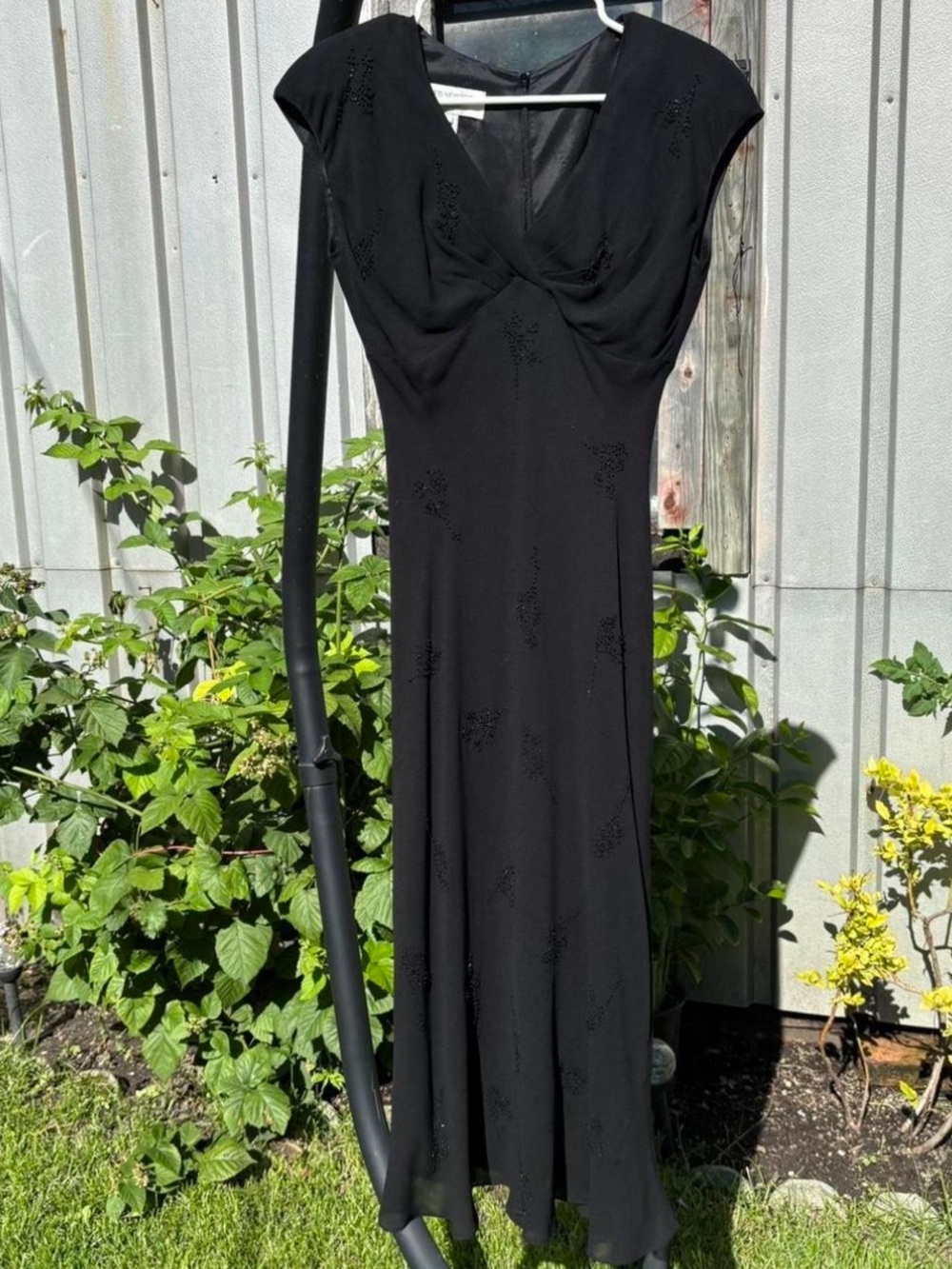 Black beaded silk dress